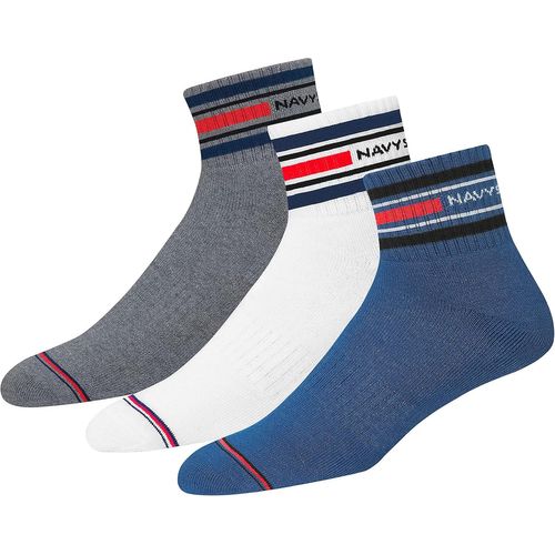 Shiba-Chaussettes De Sport Homme (Lot De 3 Paires) Quarts De Chaussettes Classiques Courtes En Coussin Épais Coton Homme Femme Uni[3527]