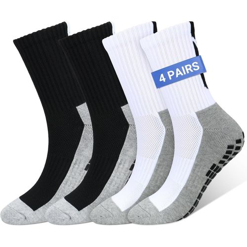 Shiba-4 Paires Chaussette Antidérapante Foot Pour Hommes Femme Respirantes Antidérapantes Chaussette Grip Football Chaussettes De [1791]