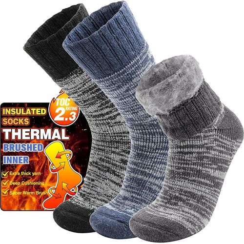 Shiba-Chaussettes Chaudes Femme Homme 36-42/42-46, Chaussettes Chauffante Hiver Épaisses Thermiques Cadeau Pour Femme 3 Pairs[3521]