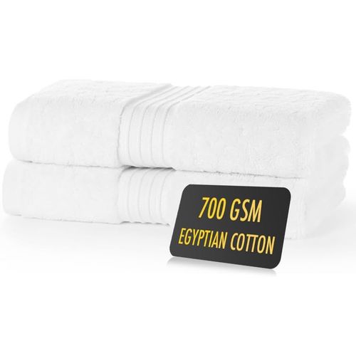 Shiba-Lot De 2 Essuie-Mains Blancs ¿ Serviettes En Coton Égyptien 700 G/M² Ultra Douces Et Super Absorbantes ¿ Draps De Salle De B[1
