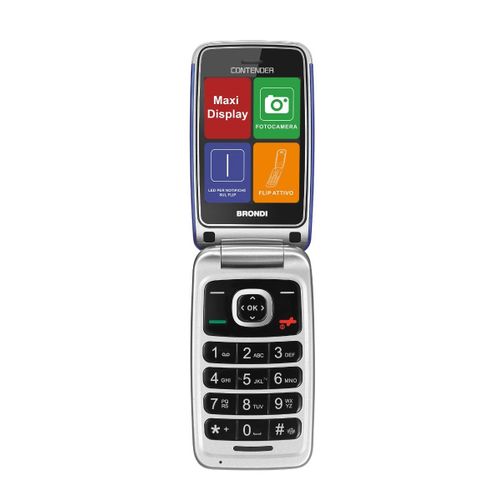 Brondi Contender 7,62 cm (3') Bleu Téléphone pour seniors