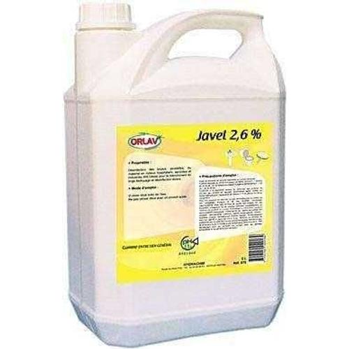 Eau de javel 2.6% le bidon de 5 litres - HYD 002007801 - Javel - HYDRACHIM