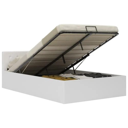 Cadre De Lit Avec Rangement Hydraulique 140x200 Cm Similicuir