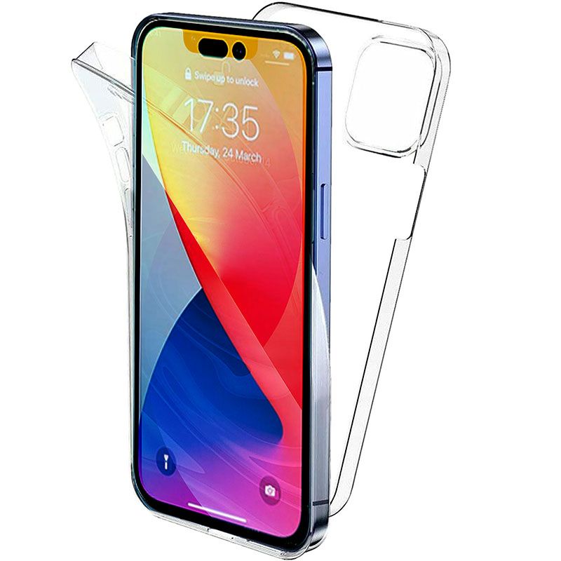 Coque 360 Degrés Intégrale Pour Apple Iphone 15 5g 6,1 Pouces Protection Arrière Pc Case Et Avant En Tpu Transparente - Xeptio