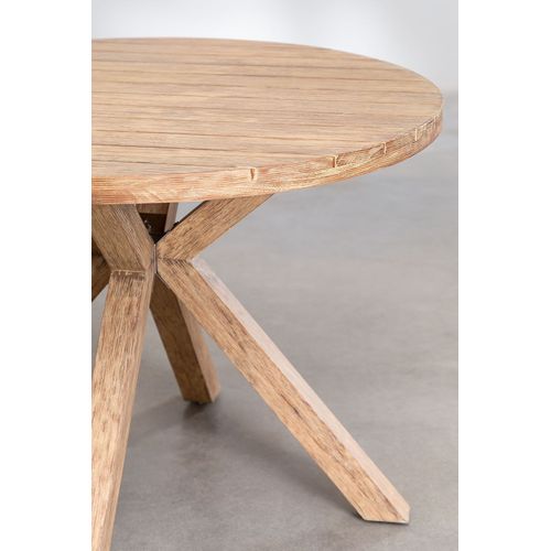 Ensemble De Table Ronde En Bois (Ø120 Cm) Naele Et 6 Chaises De Salle À Manger Barker Vert Bambou
