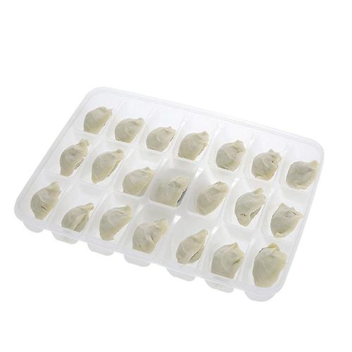 Boîte de rangement empilable pour raviolis - Récipient en polypropylène de qualité alimentaire à 21 compartiments avec couvercle amovible, bac à légumes allant au congélateur
