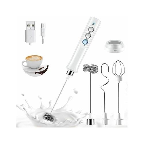 Mousseur à lait rechargeable par USB ¿ Mixeur portatif 3 en 1 pour café, latte, chocolat chaud et matcha ¿ Facile à nettoyer et prêt à offrir