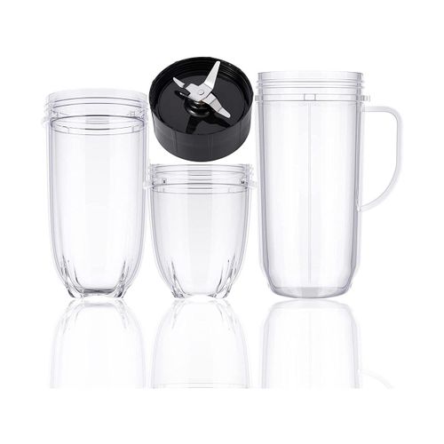 Ensemble de 4 pièces de rechange pour mixeurs Magic Blenders 250 W - Compatible avec les tasses de 65 cl, 45 cl et 34 cl et les lames