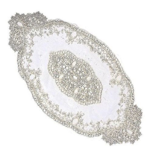 Ensemble De 2 Sets De Table Ovales Brodés En Dentelle Florale Élégante Pour Décoration De Salle À Manger