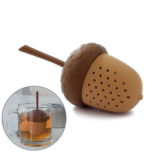 Passoire à thé en forme de pomme de pin ¿ Infuseur à thé en silicone avec long manche, écologique et facile à nettoyer