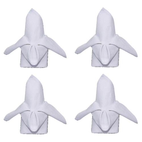 Lot De 4 Serviettes De Table Élégantes En Coton Blanc ¿ Parfaites Pour La Maison, Les Fêtes Et Les Restaurants ¿ Décoration De Table Élégante