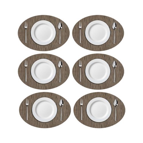 Sets De Table Ovales En Vinyle Tissé, Élégants Et Résistants À La Chaleur ¿ Lavables, Antidérapants Et Durables Pour Une Décoration De Salle À Manger Élégante
