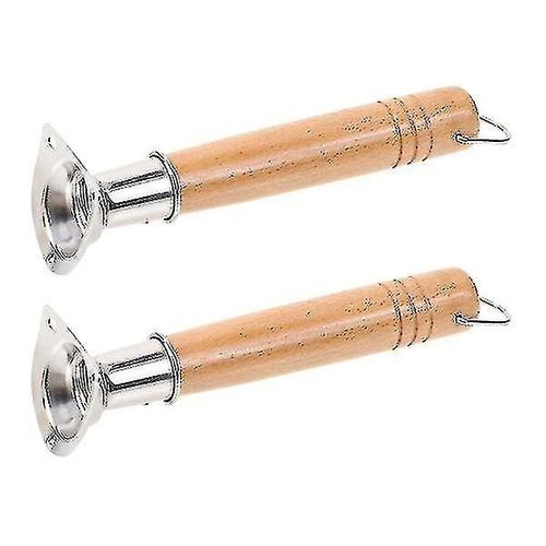 Lot De 2 Poignées Ergonomiques Et Durables Pour Casseroles À Lait Et À Soupe, En Bois Et En Acier Inoxydable, Résistantes À La Chaleur