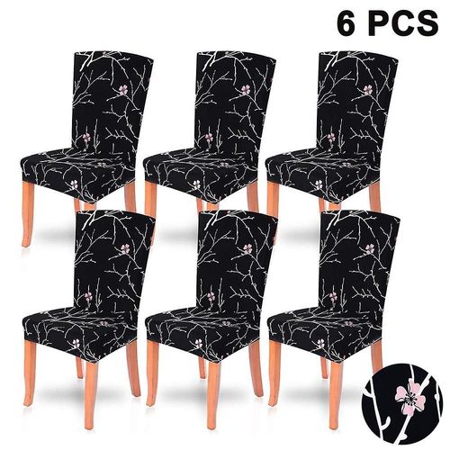 Lot De 6 Housses De Chaise Extensibles Et Amovibles ¿ Polyester Lavable Pour Salle À Manger, Mariages Et Événements