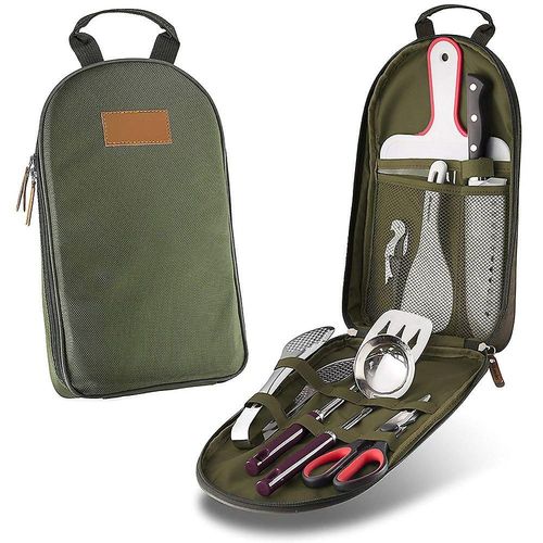 Ensemble D'ustensiles De Camping Portables 8 Pièces - Accessoires De Cuisine Durables, Élégants Et Adaptés Aux Voyages Pour La Cuisine En Plein Air