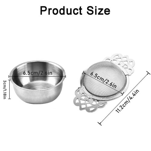 Passoire à thé en acier inoxydable haut de gamme avec bol d'égouttage - Élégant infuseur pour thé en vrac, disponible en argent et or