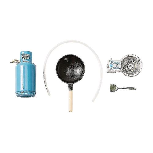 Ensemble D'ustensiles De Cuisine Miniatures : Cuisinière À Gaz, Marmite Et Pelle ; Décoration En Alliage De Zinc Pour Maisons De Poupées Et Mini-Scènes.