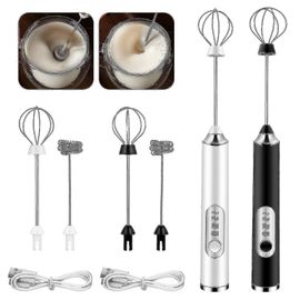 Mixeur plongeant électrique et mousseur ¿ Mixeur rechargeable pour cappuccino, ?ufs, crème et plus encore ¿ Compact et polyvalent
