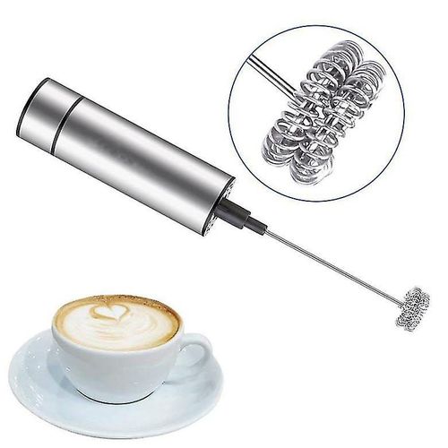 Mousseur à lait électrique en acier inoxydable ¿ Idéal pour le café, le chocolat chaud et les boissons glacées ¿ Durable et polyvalent