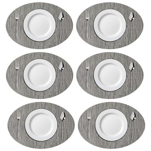 Lot De 6 Sets De Table Ovales Élégants Et Résistants À La Chaleur - Sets De Table Antidérapants Et Antitaches Pour Toutes Les Occasions