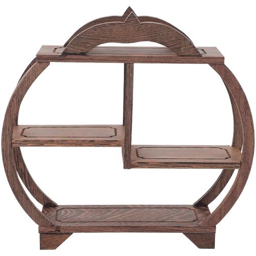 Élégante Étagère De Présentation En Bois Antique Pour Théières Et Objets De Collection ¿ Cadre De Rangement Vintage, 28 X 28 Cm