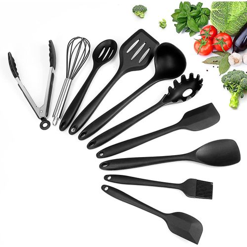 Ensemble D'ustensiles De Cuisine En Silicone 10 Pièces - Antiadhésif, Sans Bpa, Résistant À La Chaleur, Parfait Pour Les Amateurs De Cuisine