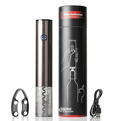 Tire-Bouchon Électrique Rechargeable - Tire-Bouchon Automatique Avec Chargeur Usb Et Coupe-Papier, Élégant Et Facile À Utiliser