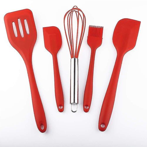 Ensemble D'ustensiles De Cuisine En Silicone De Qualité Supérieure (5 Pièces) - Ustensiles De Cuisine Antiadhésifs Et Résistants À La Chaleur Pour Les Chefs