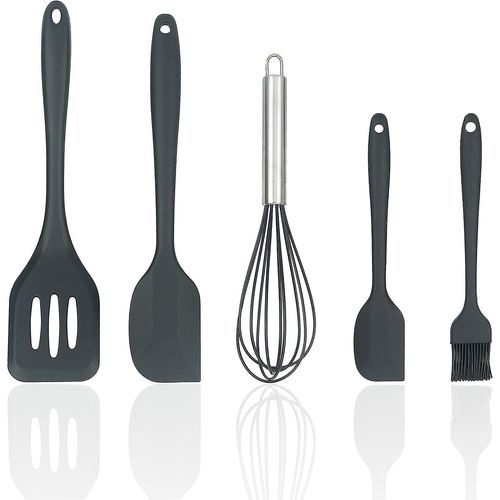Ensemble D'ustensiles De Cuisine En Silicone De Qualité Supérieure (5 Pièces) - Résistants À La Chaleur, Antiadhésifs, Faciles À Nettoyer, Parfaits Pour La Cuisine Et La Pâtisserie