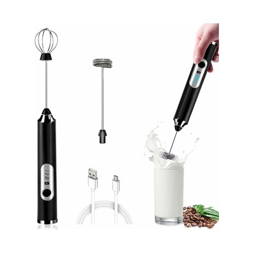 Mousseur à lait électrique portatif avec batterie rechargeable et 3 vitesses - Parfait pour le café, les lattes et plus encore !