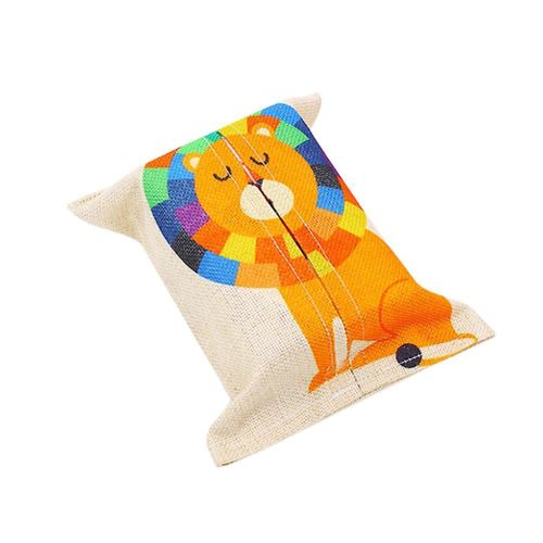 Boîte à mouchoirs élégante en coton et lin ¿ Rangement portable pour serviettes de table pour la maison, le bureau, les voyages et les enfants ¿ Design amusant