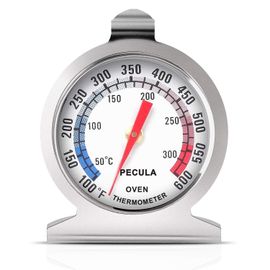 Thermomètre de précision pour four 50-300 °C / 100-600 °F - Idéal pour fours, grils, fumoirs et lectures instantanées