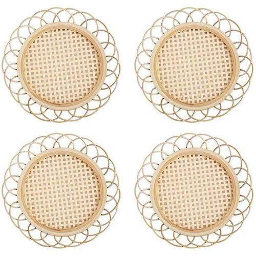 Dessous De Verre En Rotin Faits Main - Dessous De Verre Bohème Chic Pour La Décoration Intérieure, Dessous De Verre Polyvalents En Osier Pour Tous Les Espaces