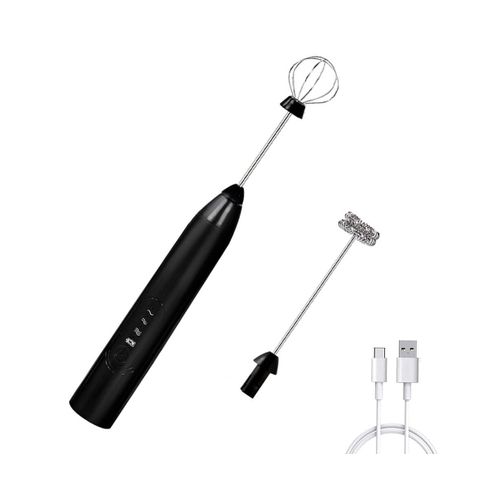 Mousseur à lait portable rechargeable ¿ Fouet électrique pour café, lattes et plus encore ¿ 3 vitesses, rechargeable par USB