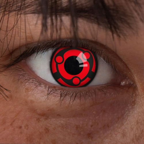 Kgabery-Sharingan Contact Lenses Uchiha Madara-Lentilles De Contact Colorées Sans Ordonnance Pour Le Cosplay, Le Carnaval, Les Fêtes Costumées Et Les Costumes D'halloween, 2 Pièces-Sans Correction