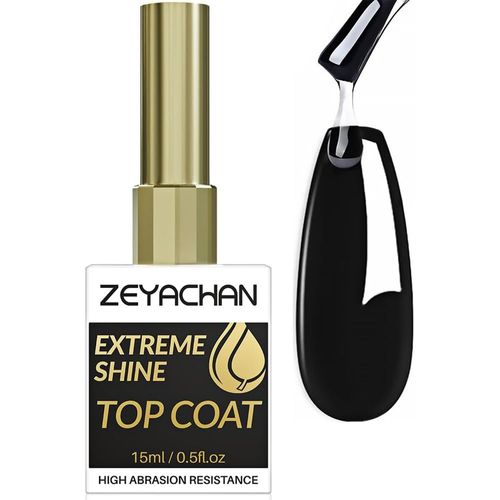 Kgabery-Top Coat Semi Permanent Brillant 15ml-No Wipe Top Coat Gel Uv Ultra Brillant Professionnel-Longue Tenue-Qualité Salon, Soak-Off Uv/Led Vernis À Ongles Gel Nail Polish 
