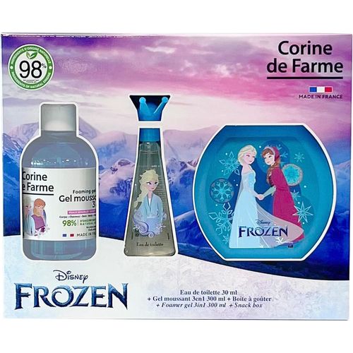 Kgabery-Coffret Frozen La Reine Des Neiges Avec Eau De Toilette 30ml, Bain Moussant 300ml Et Boîte À Goûter Cadeau, Fille-Parfum Pour Enfant Senteur Fraise-Gel Fruité 3-En-1 