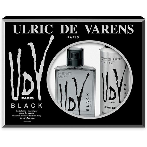 Kgabery-Coffret Parfum Homme Udv Black-Eau De Toilette 100 Ml + Déodorant Spray 200 Ml-Fougère Fruitée Moderne-Made In France 