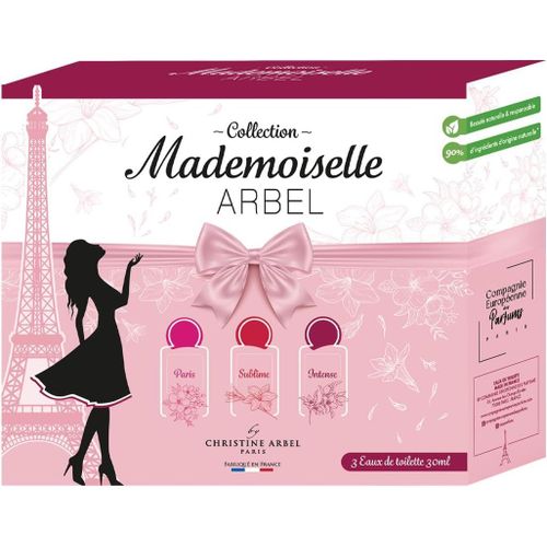Kgabery-Paris Mademoiselle Arbel À Paris+Sublime+Intense Coffret Collection Eau De Toilette Femme Découverte 3 Miniatures 30ml Vaporisateur-Edition Anniversaire 