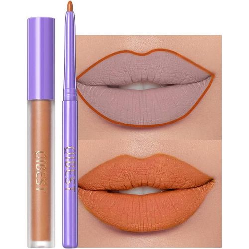 Kgabery-Gl Turelifes Matte Lip Liner Pen Lip Gloss Set White Green Black Purple Vampire Lip Red Non Fading Liquid Lip Red, Suitable For Halloween Roleplay (#7 Orange) 