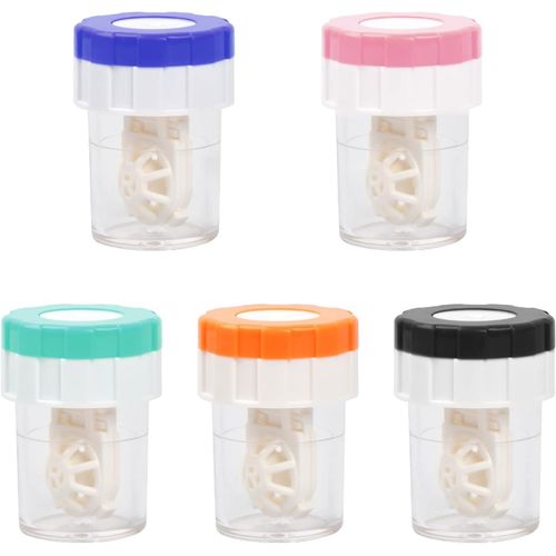 Kgabery-5 Pièces Étui Pour Lentilles De Contact, Nettoyant Pour Lentilles De Contact, Nettoyage De Lentilles De Contact À Rotation Manuelle, Boîtier Lentilles Contact Pour Un Usage Quotidien 