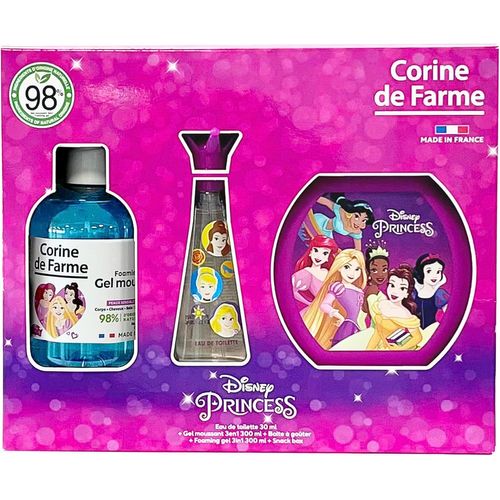 Kgabery-Coffret Princesses Avec Eau De Toilette 50ml, Bain Moussant 300ml Et Boîte À Goûter-Cadeau Pour Fille-Parfum Pour Enfant Senteur Fraise-Gel Fruité 3-En-1 