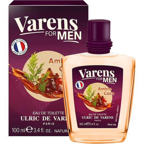 Kgabery-Eau De Toilette Varens For Men-Ambre Coca-Oriental, Gourmand, Ambré-Parfum Homme-Vaporisateur-Made In France-100 Ml 