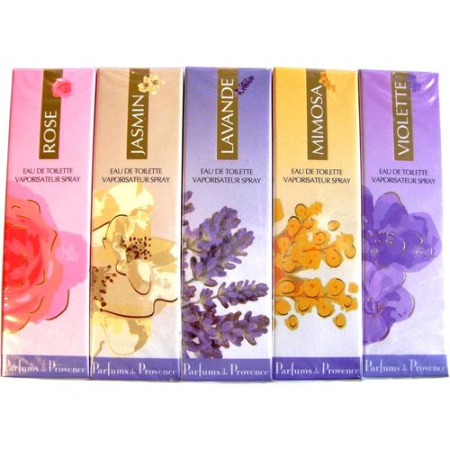 Kgabery-Gamme Provence Pack De 5 Sprays Eau De Toilette, Lavande, Rose, Jasmin, Mimosa, Violette, 30 Ml 