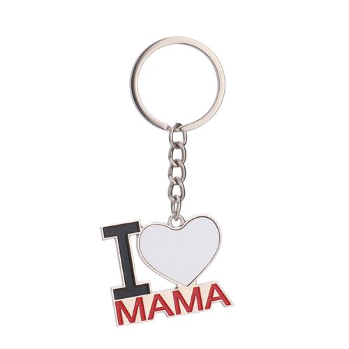 Porte-Clés De Transfert De Chaleur À Blanc De Sublimation Européenne Et Américaine J¿Aime Mama Cadeau