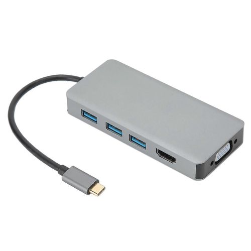 Adaptateur de hub TypeC vers HDMI Câble VGA Convertisseur USB B0504 pour moniteur de bureau à domicile