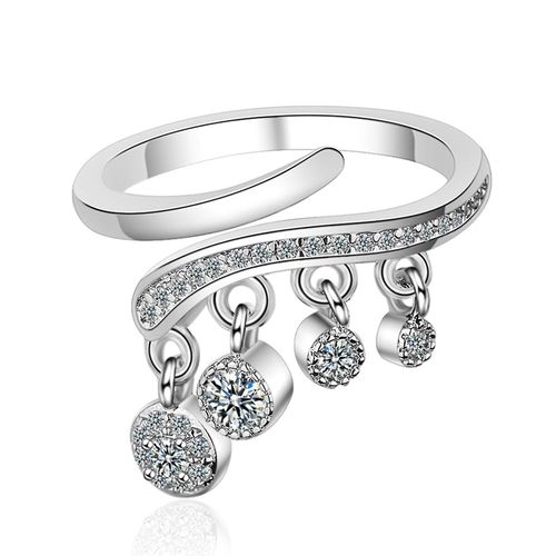 Dangle Drop Open Rings Bague De Doigt De Promesse Réglable Pour Les Femmes Adolescentes