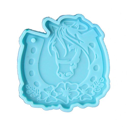 Silicone Porte-Clés Moules Fer À Cheval Fleur Porte-Clés Résine Epoxy Moule Moulage