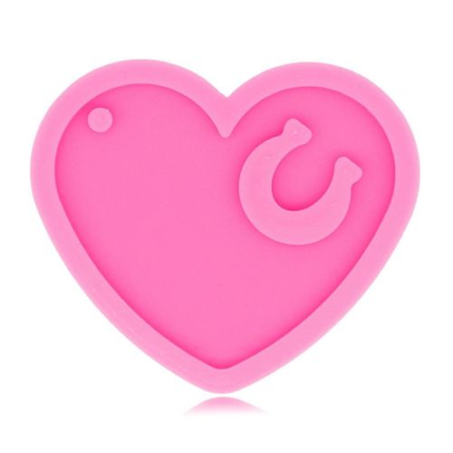 Diy Coeur Fer À Cheval Porte-Clés Coulée Moule En Silicone Porte-Clés Moule En Résine Époxy Uv