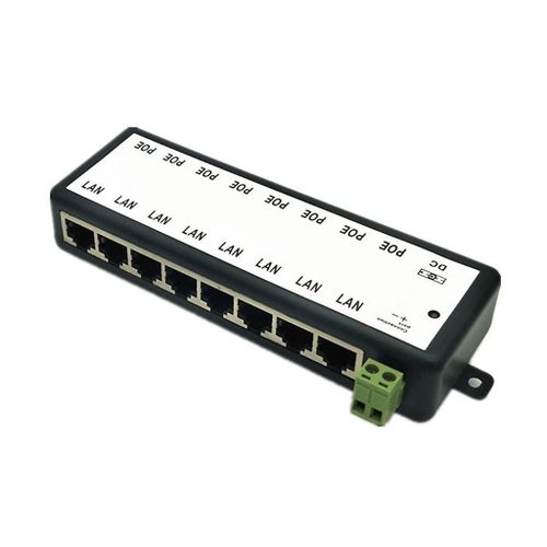 Répartiteur POE DC12-48V 8 ports LAN pour réseau CCTV Caméra POE Alimentation par ETH